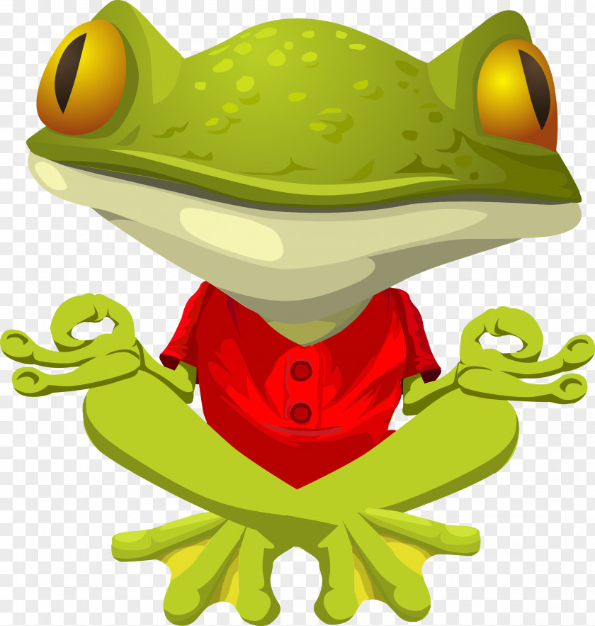 Frog International Yoga Day Lotus Position Clip Art PNG