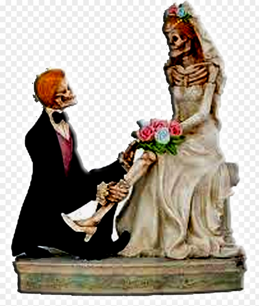 Married Love Never Dies Figurine Wedding Cake Topper PNG