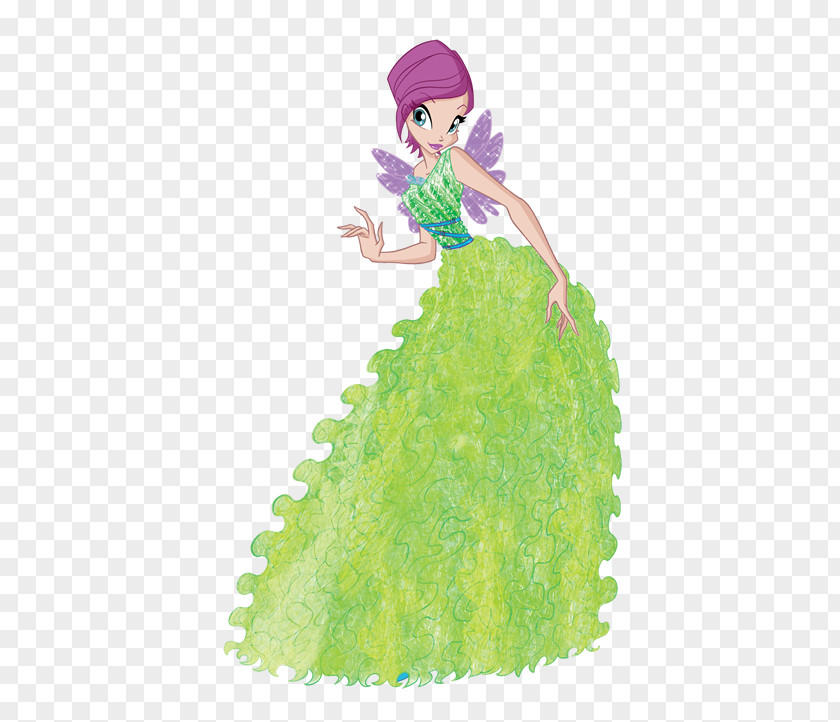 Season 6 FairyGreen Club Dresses Tecna Bloom Musa Winx PNG