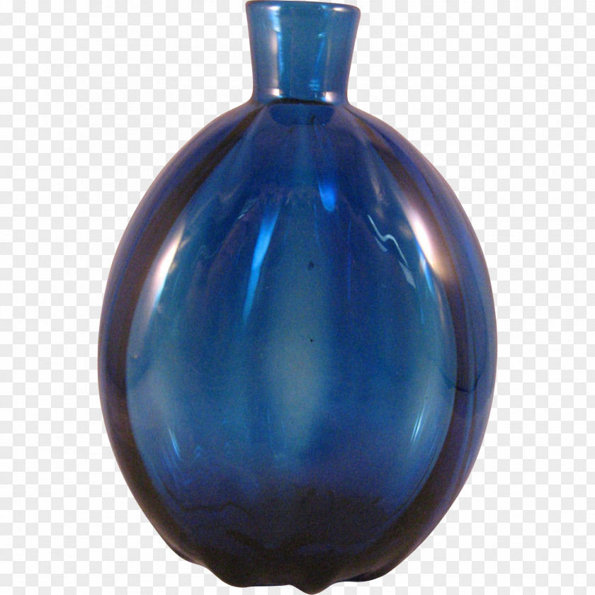 Glass Bottle Vase Cobalt Blue PNG