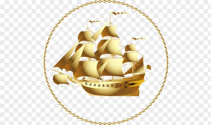 Golden Boat Ship Clip Art PNG