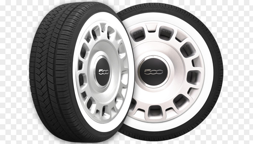 Whitewall Tire Hubcap Fiat 500 Car PNG
