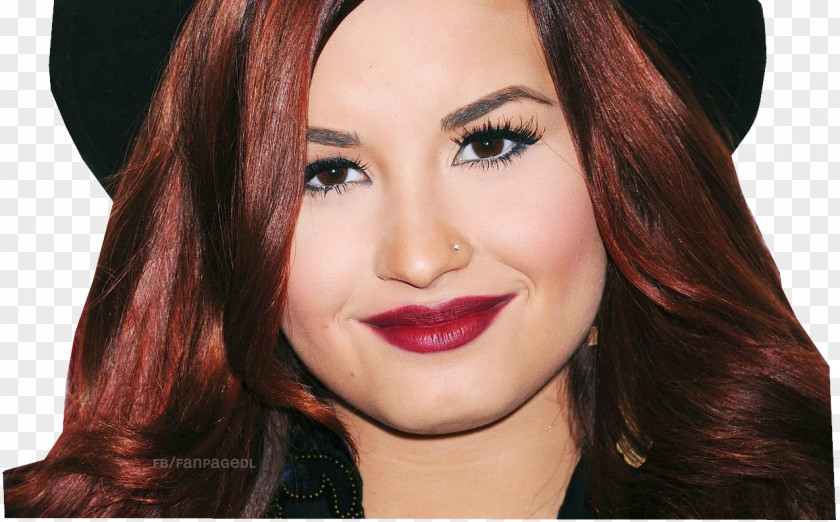 Demi Lovato Black Hair Capelli Color Red PNG