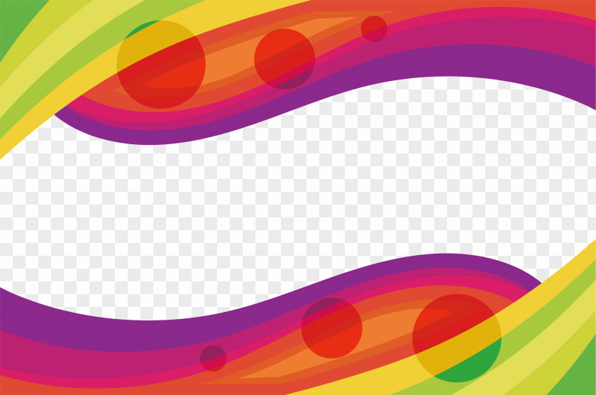 Rainbow Color Wave Border PNG