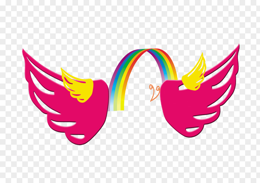 Rainbow Wings Template Clip Art PNG