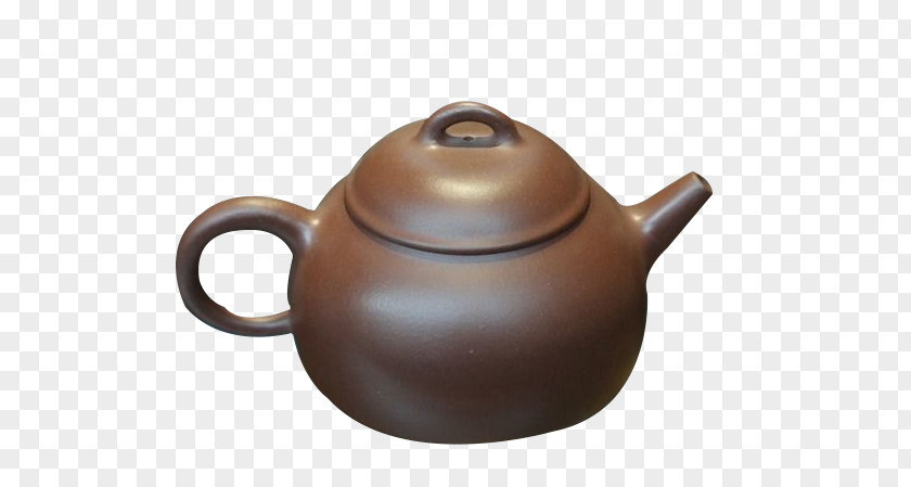 Yixing Purple Clay Pot Round Teapot Kettle PNG