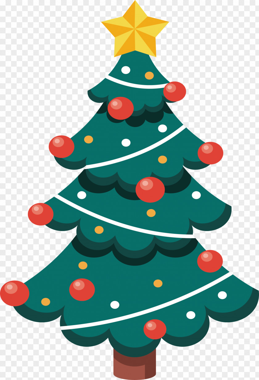 Cartoon Christmas Tree Santa Claus Clip Art PNG