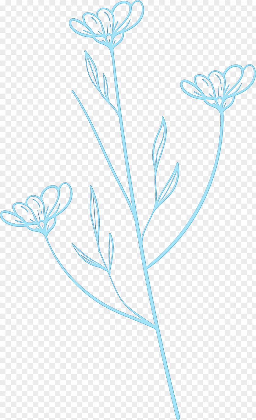 Flower Plant Stem Leaf Pattern Line PNG
