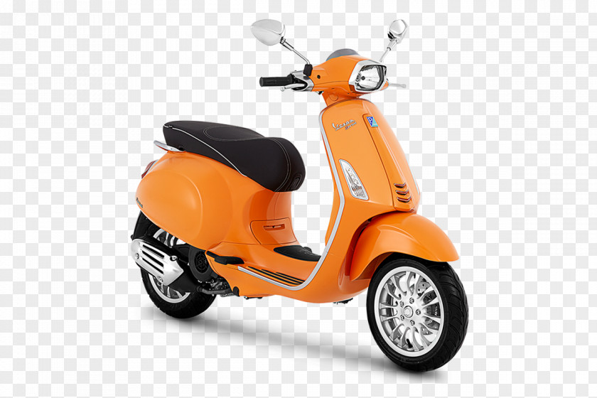 Orange Vespa Piaggio GTS Sprint Motorcycle PNG