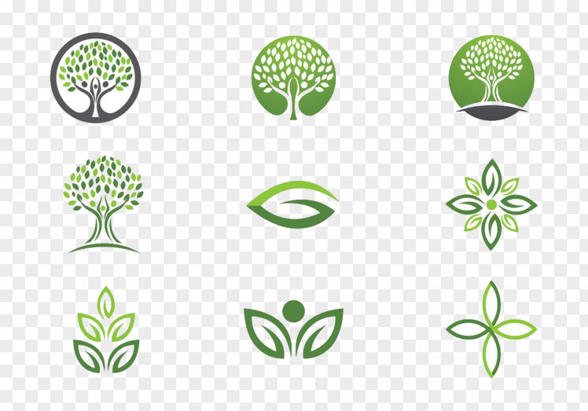 Cartoon Tree Logo High-definition Buckle Material Euclidean Vector Leaf PNG