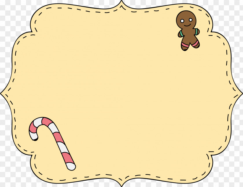 Christmas Gingerbread Man Text Label Border Decoration PNG