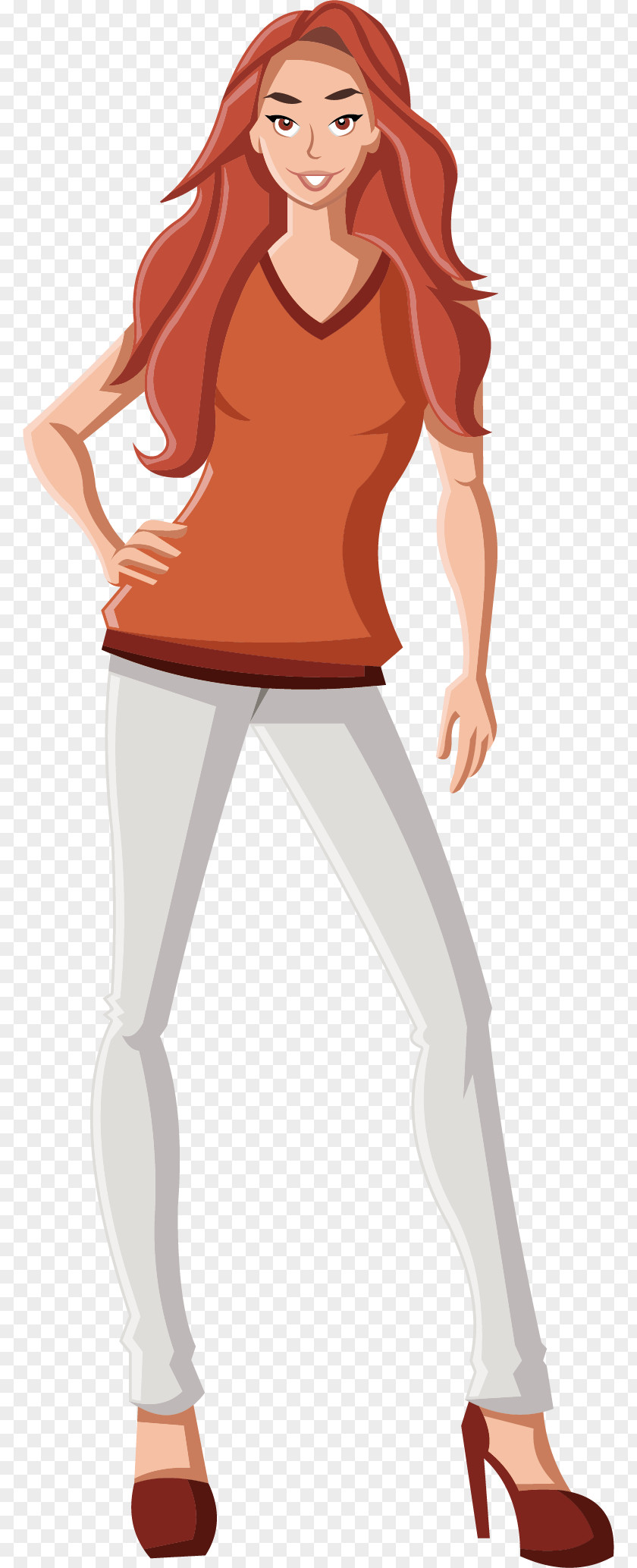 Long Haired Woman PNG