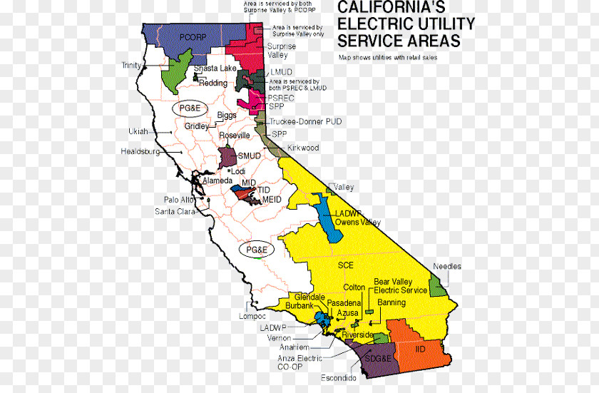 Map California Electric Utility Public Electricity PNG