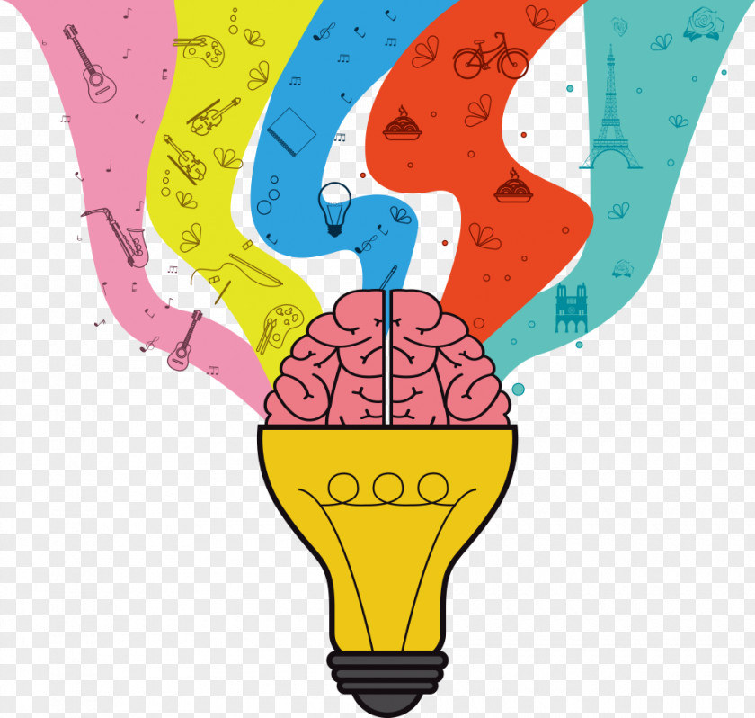 Vector Creative Brain Bulb Icon Design Creativity Mind PNG