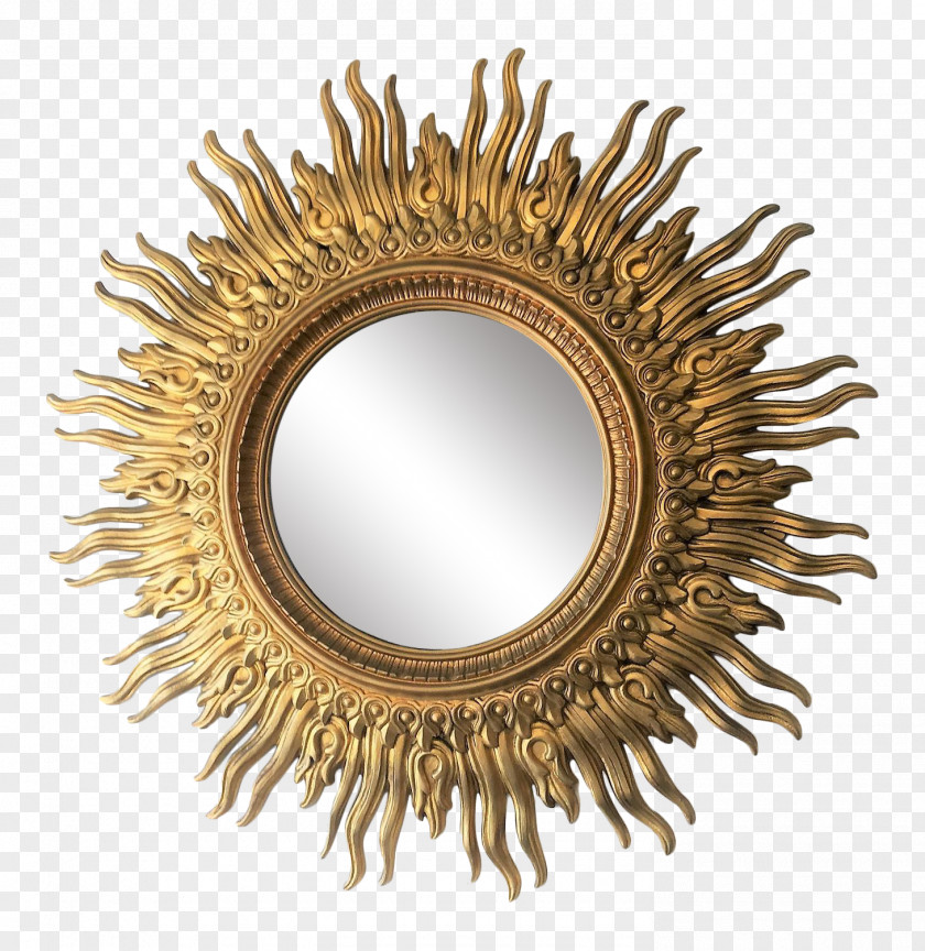 Design Mirror Hollywood Decorative Arts Gold PNG