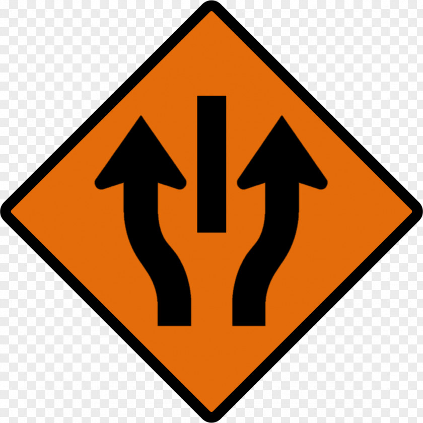 Road Sign Lane Traffic Roadworks Manual On Uniform Control Devices PNG