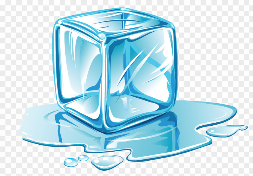 Cartoon Blue Ice Cubes Cube Melting Clip Art PNG