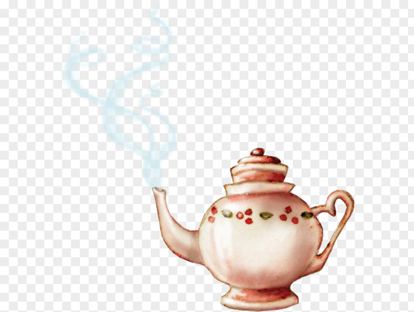 Tea Time Teapot Watercolor Painting Clip Art PNG