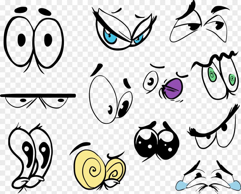 Vector Hand Painted Cartoon Eyes Drawing Animation Eye PNG