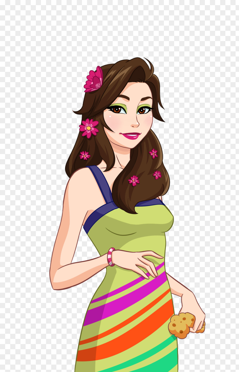 Woman Illustration Brown Hair Pin-up Girl PNG hair girl, character design clipart PNG