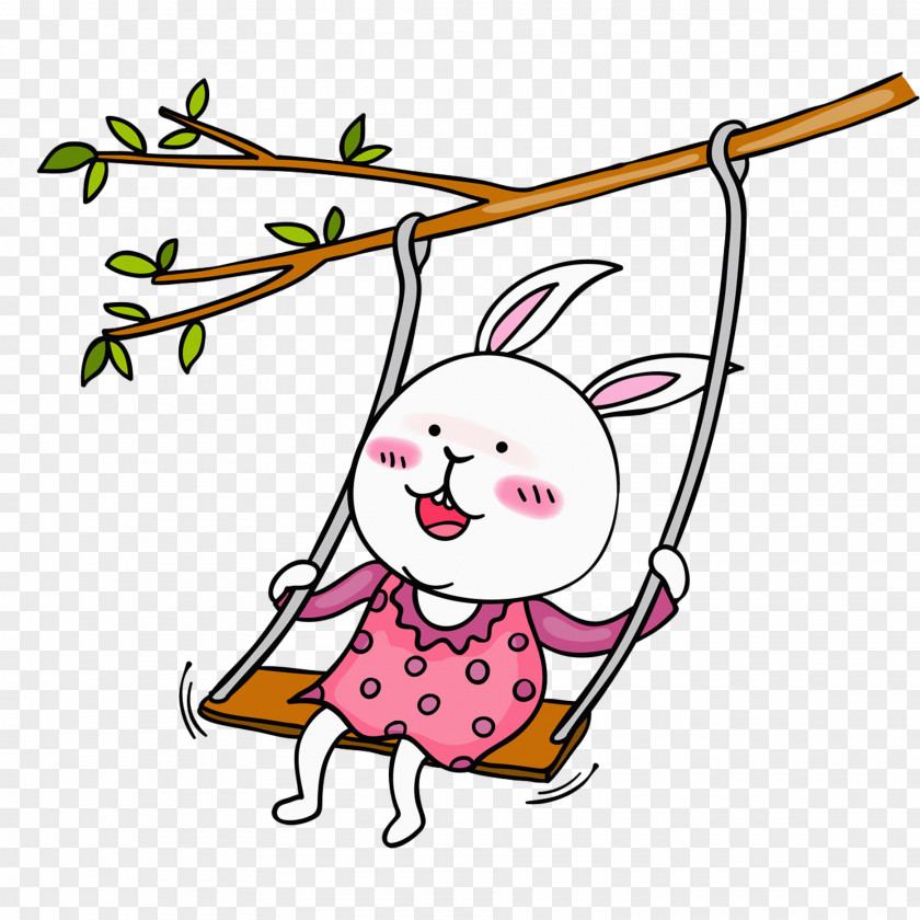 Swing Rabbit Clip Art PNG