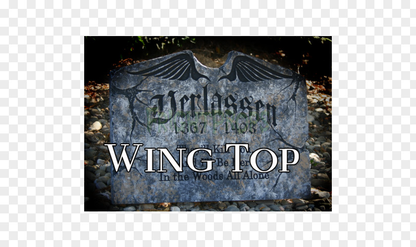 Top Wing Headstone Epitaph Name .com Brand PNG