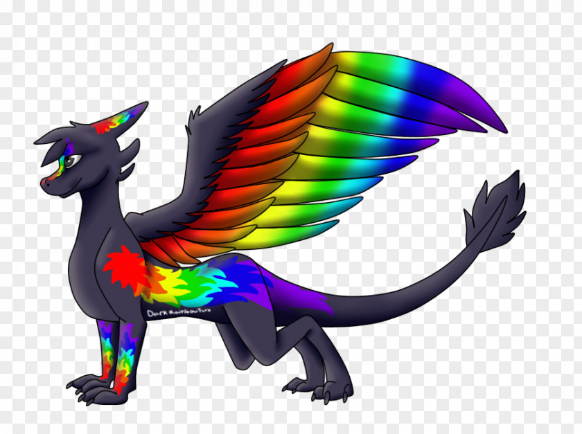 Rainbow Night Dragon Cartoon Beak Feather PNG