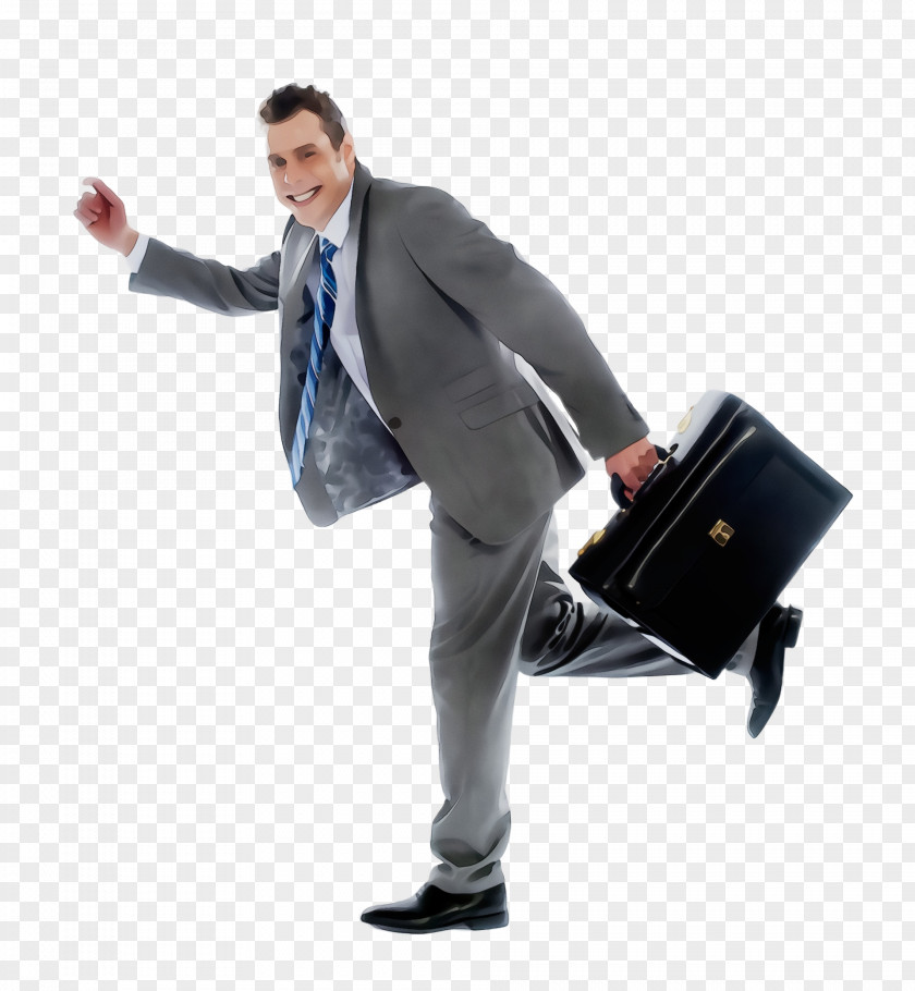 Business Whitecollar Worker Briefcase Standing Baggage Suit Bag PNG