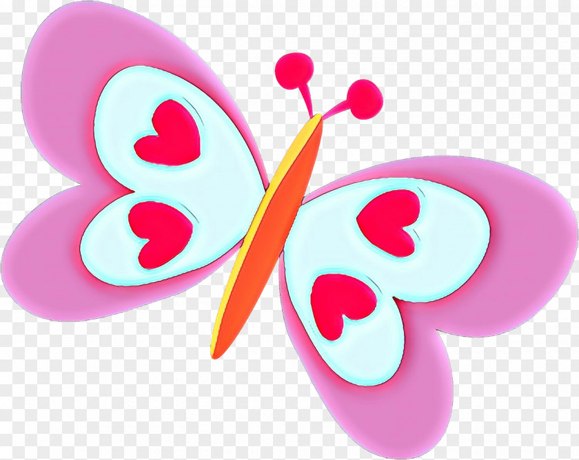Moths And Butterflies Pollinator Pink Butterfly Insect Magenta Heart PNG