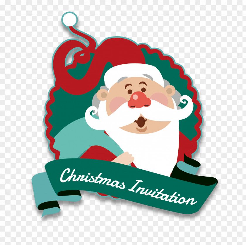 Santa Claus Ribbon Label Vector Material Christmas Embroidery Stitch PNG