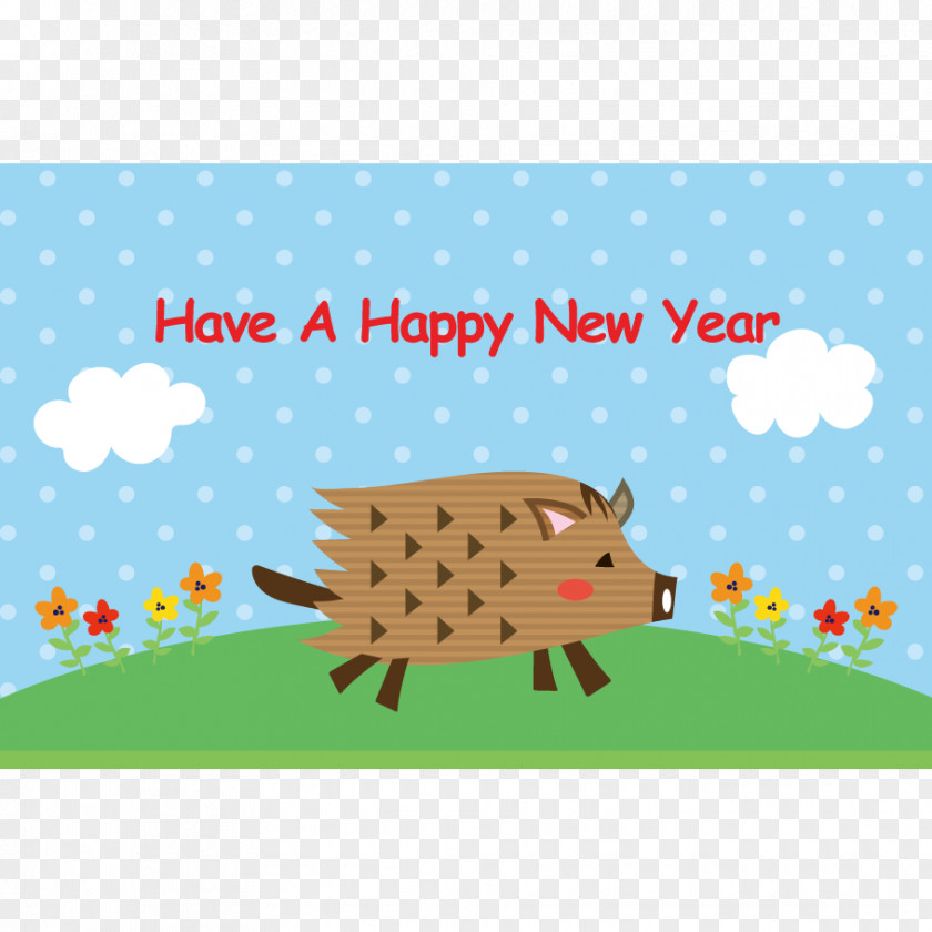 Boar Wild New Year Card Greeting & Note Cards Mammal PNG