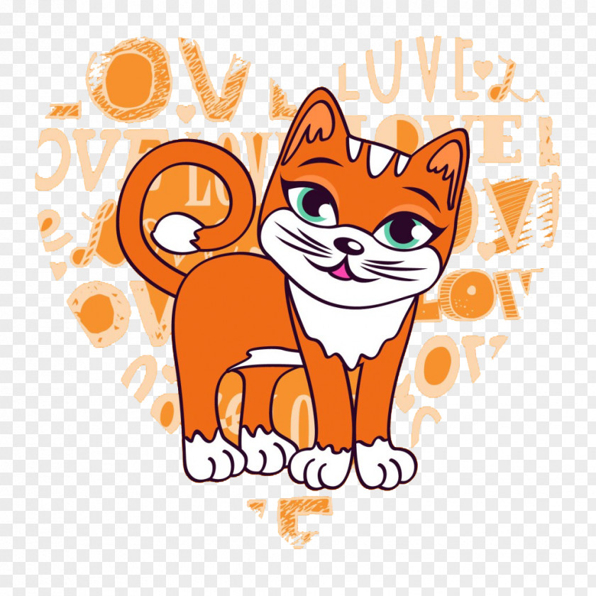 Orange Kitten Whiskers Cat Illustration PNG