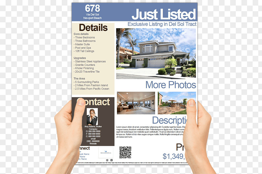 Real Estate Leaflets Flyer Agent Brochure Commercial Property PNG
