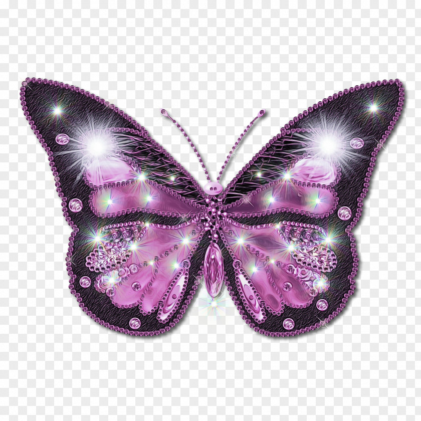 Symmetry Brushfooted Butterfly Watercolor Background PNG