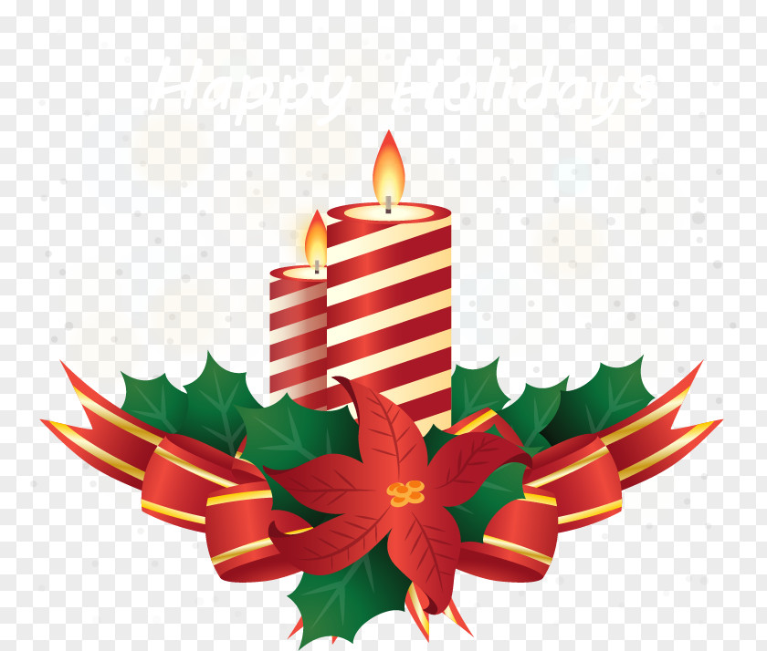 Red Stripes Candle Christmas Ornament PNG