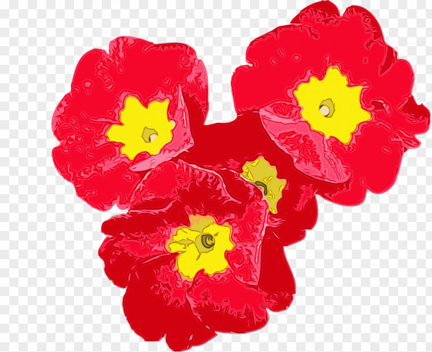 Cut Flowers Lantana Red Watercolor PNG