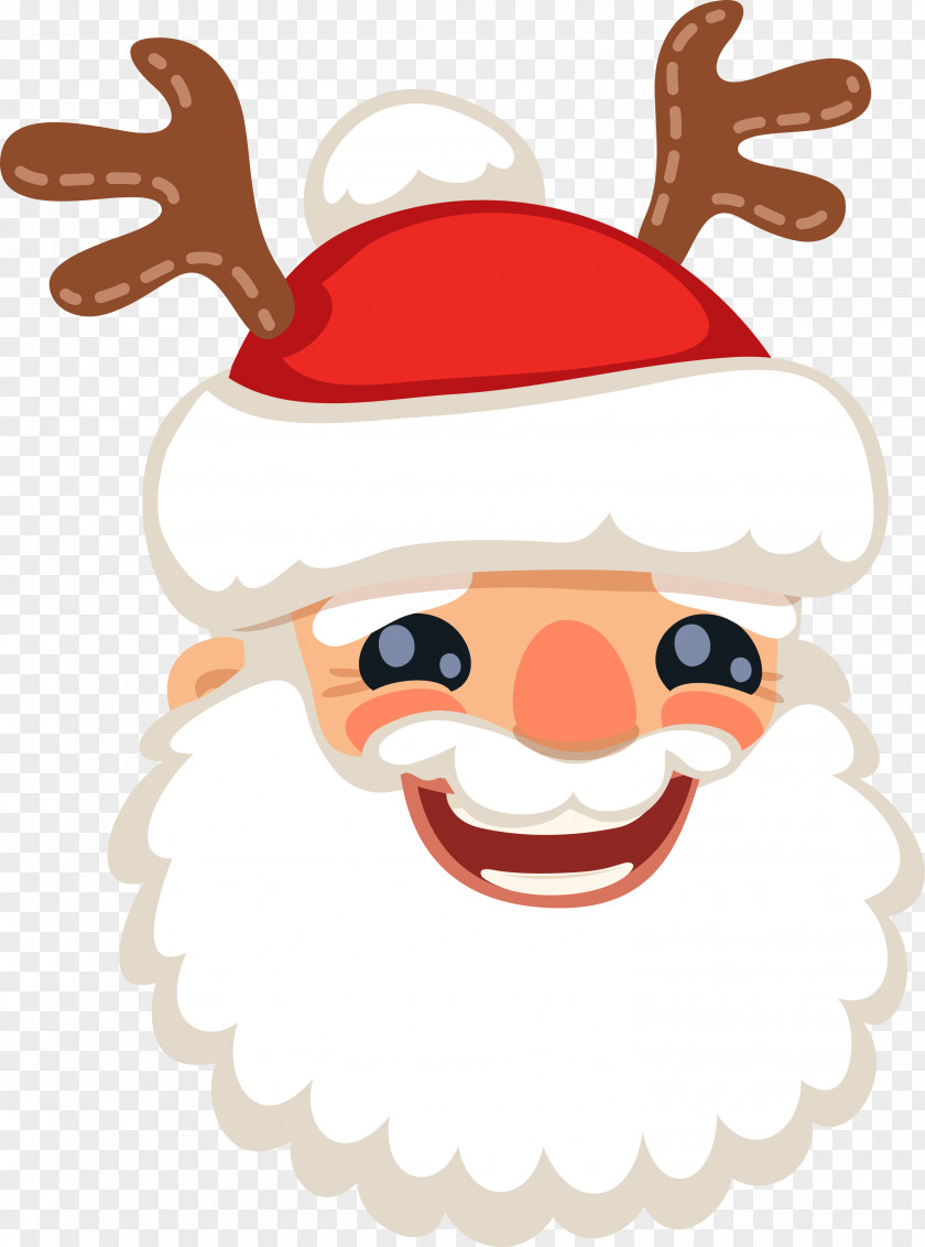 Happy Santa Claus Reindeer Christmas Clip Art PNG