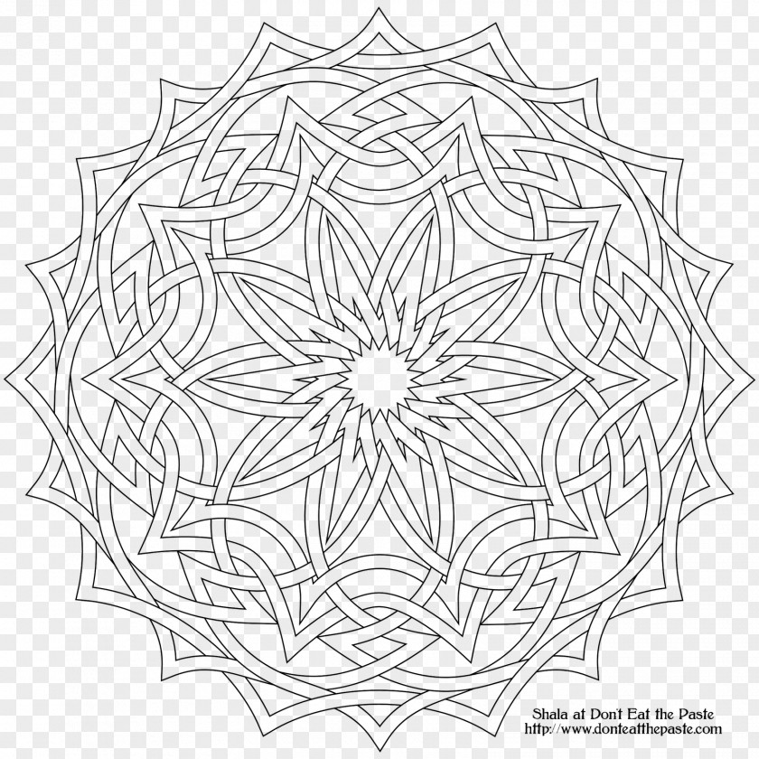 Flower Sacred Geometry Coloring Book Mandala PNG