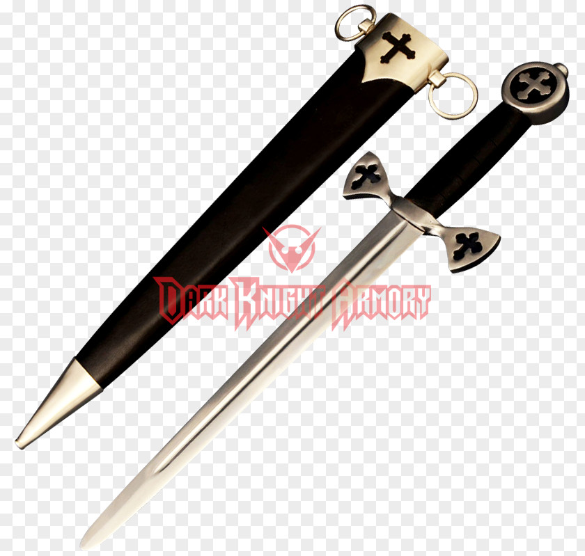 Gothic Cross Dagger Sword Scabbard Sabre Weapon PNG