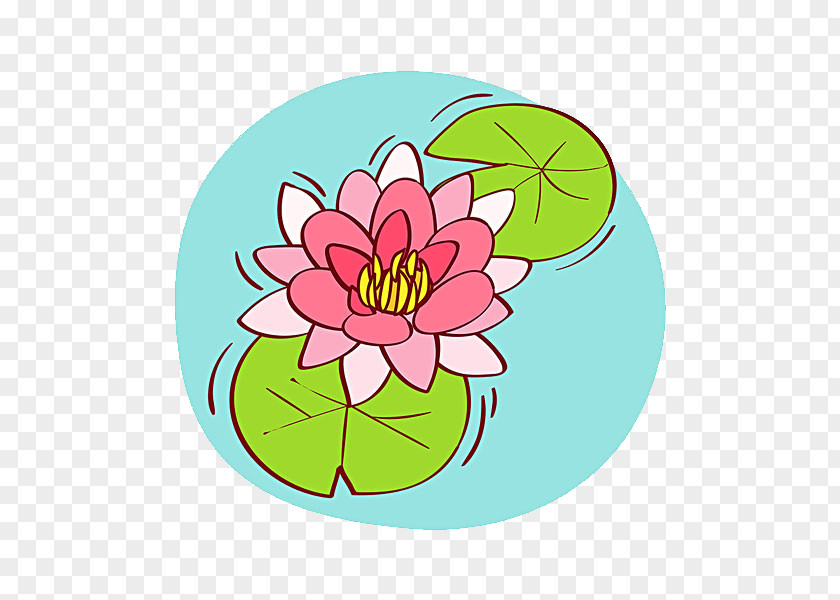 Hand-painted Lotus Cartoon Clip Art PNG