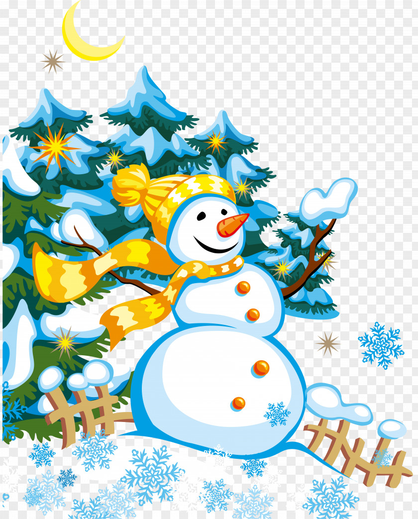 Snowman Cartoon Christmas Tree Clip Art PNG