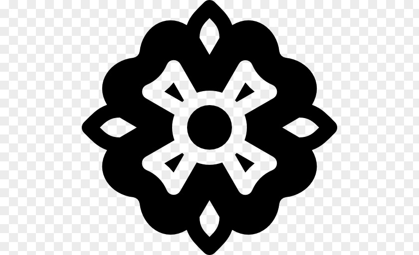 Black And White Symmetry Flower PNG