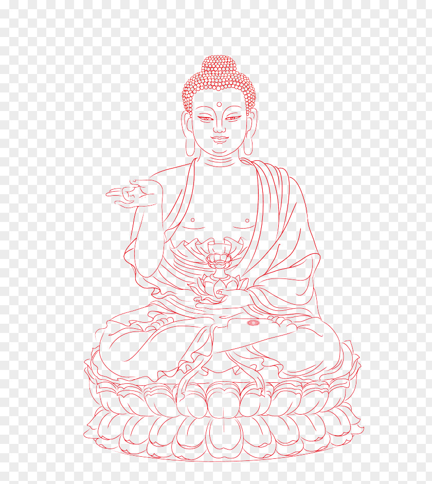 Buddha Line Drawing Art Sketch PNG
