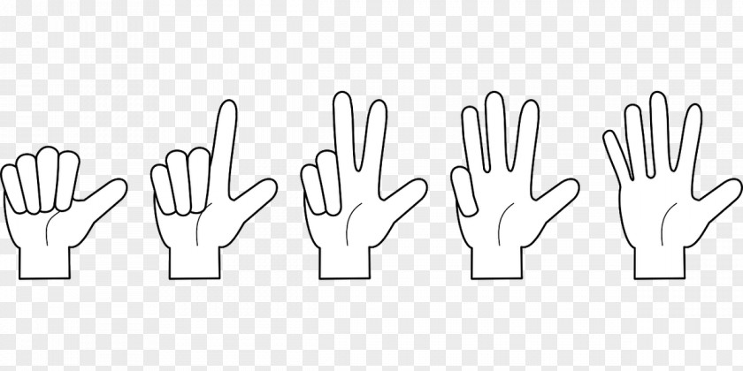 Five Fingers Number Chart Game Mathematics Child PNG