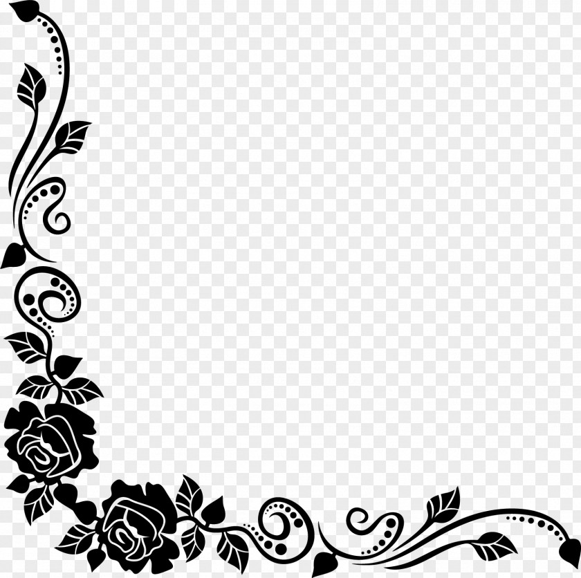 Floral Corner Black Rose Best Borders Flower Bouquet Clip Art PNG