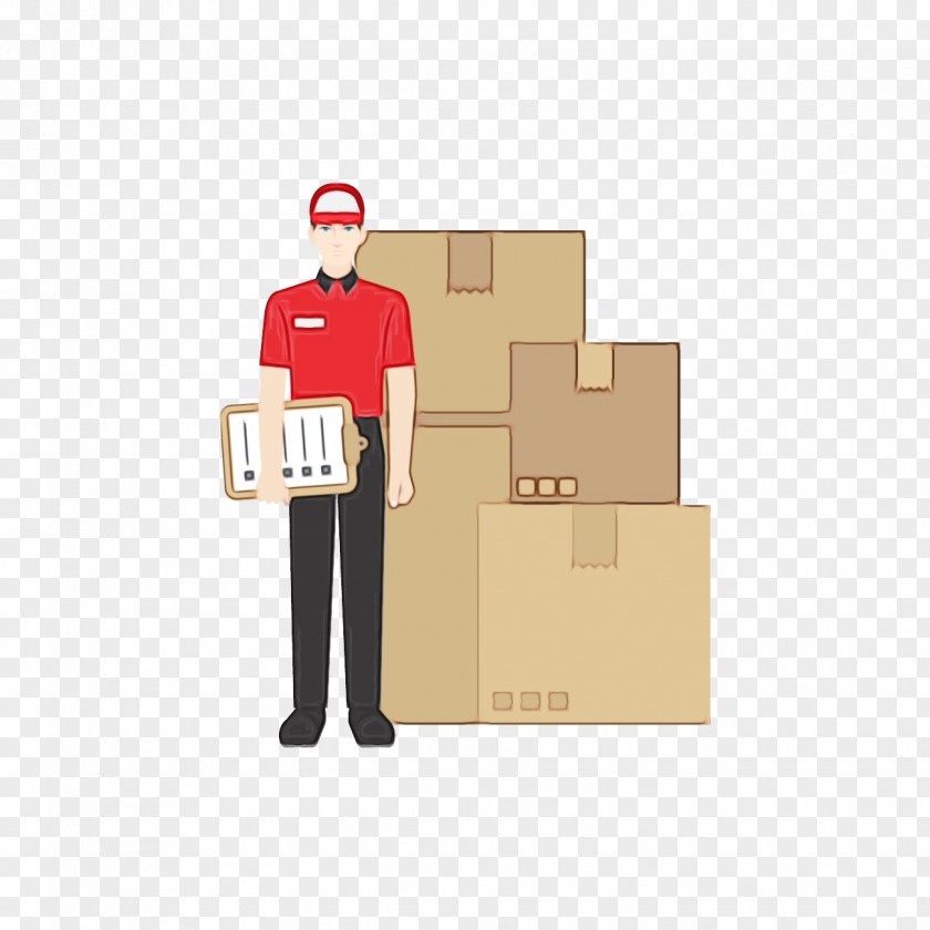 Standing Package Delivery Courier PNG