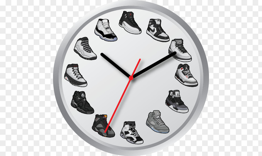 White Walls Air Jordan Clock Shoe Sneakers Sneaker Collecting PNG