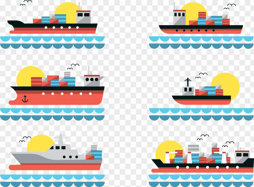 Color Ship Shipyard Intermodal Container Cargo PNG