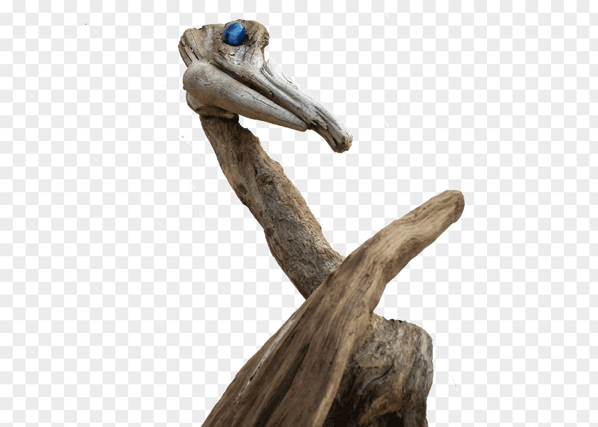 Ostrich Driftwood Sculpture Figurine PNG