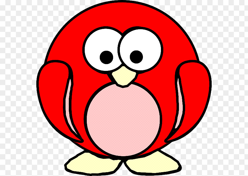 Red Cartoon Cheek Pink Flightless Bird PNG